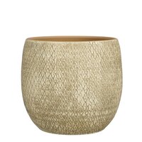 Madeira pot rond creme - H28 x Ø28 cm