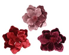 Magnolia op clip, polyester, D 26 cm, per stuk