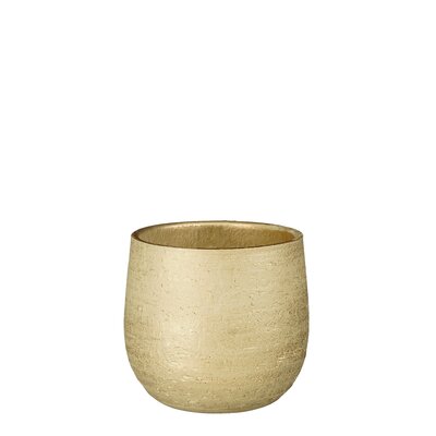 Marcus pot rond champagne metalliek - H12 x Ø14 cm