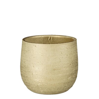 Marcus pot rond champagne metalliek - H16 x Ø18 cm