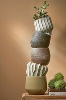 Matteo pot rond taupe - H15 x Ø18 cm - afbeelding 4