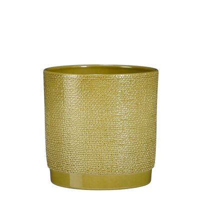 Maxim pot rond groen jute - h13,5xd13cm