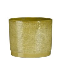 Maxim pot rond groen jute - H15 x Ø17 cm