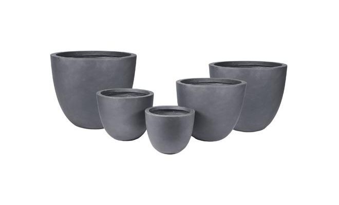 Clayfibre Egg Pot Large Lead D 50 cm, H 42 cm - afbeelding 1