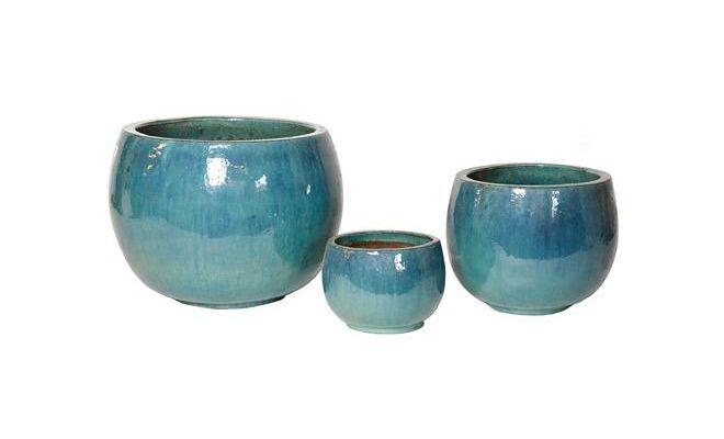 MEGA COLLECTIONS Glazed Pot Bowl Celadon D37H28 - afbeelding 1