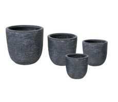 Utah Egg Pot Graphite D 25 cm, H 25 cm - afbeelding 2