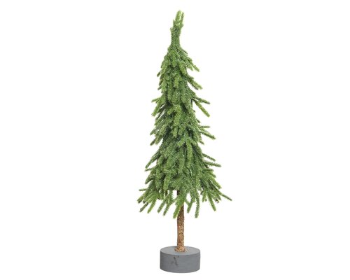 Merry fir mini boom glitter binnen, groen, Ø 12 cm x H 35 cm
