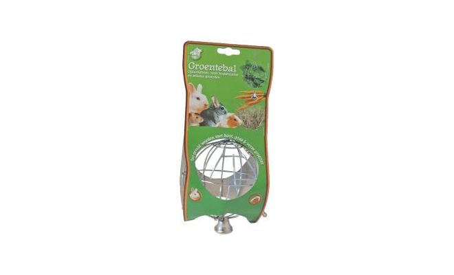 Metalen hooi/groenvoer bal+bel 11cm - afbeelding 1