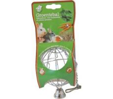 Metalen hooi/groenvoer bal+bel 8cm - afbeelding 1