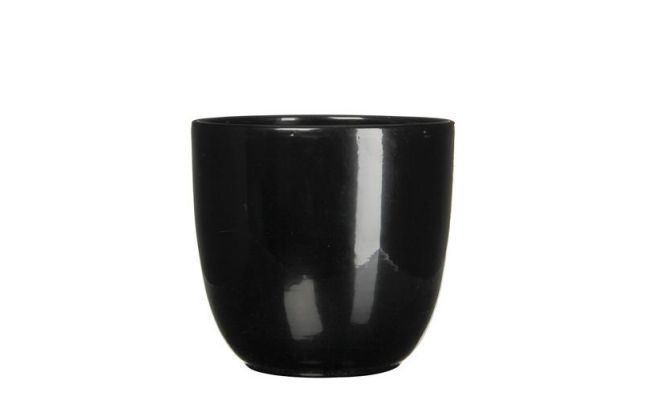 MICA Pot tusca d28h25cm zwart glans - afbeelding 1
