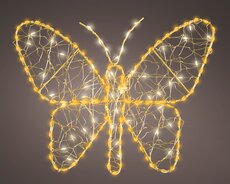 Micro 155 LED vlinder metaal buiten – goud/warm wit/klassiek warm – L 1 cm x B 28 cm x H 23 cm