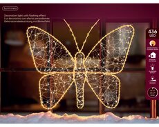 Micro 436 LED vlinder metaal buiten – goud/warm wit/klassiek warm – L 1 cm x B 58 cm x H 43 cm - afbeelding 3