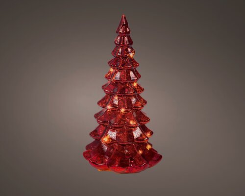 Micro led boom, glas, dia 10 cm, rood, warm wit