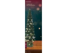 Micro LED boom glas flashing effect binnen, groen/warm wit, Ø 14,5 cm x H 55 cm - afbeelding 2