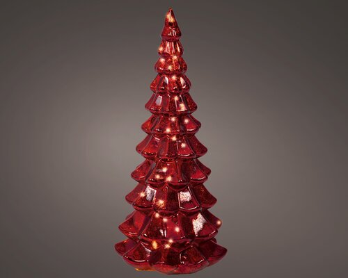 Micro LED boom glas steady binnen, rood/warm wit, Ø 14,5 cm x H 32 cm - afbeelding 1