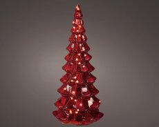 Micro LED boom glas steady binnen, rood/warm wit, Ø 14,5 cm x H 32 cm - afbeelding 1