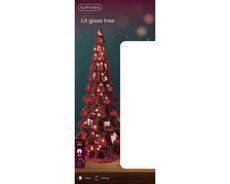 Micro LED boom glas steady binnen, rood/warm wit, Ø 14,5 cm x H 32 cm - afbeelding 2