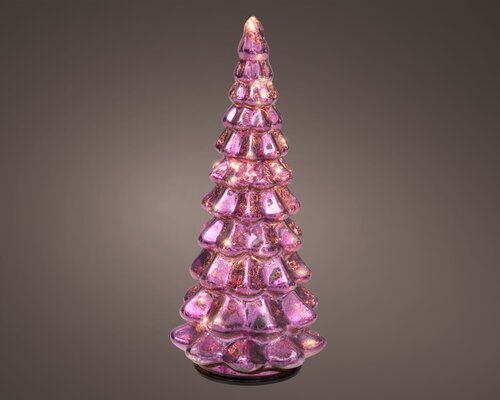 Micro LED boom glas steady binnen, roze/warm wit, Ø 10 cm x H 21 cm