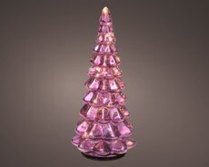 Micro LED boom glas steady binnen, roze/warm wit, Ø 10 cm x H 21 cm
