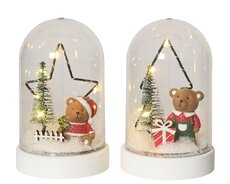 Micro LED cloche plastic steady binnen fsc mix 70%, bruin/kleur(en), Ø 9 cm x H 14 cm, keuze uit 1 s - afbeelding 2
