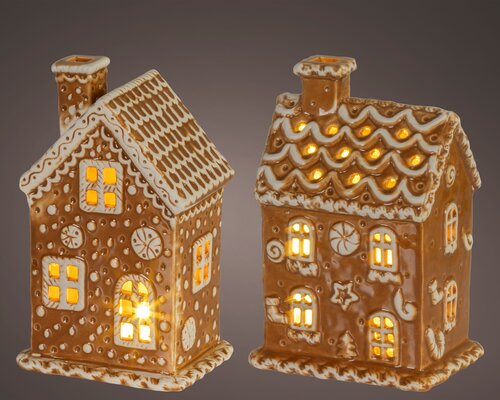 Micro LED huis dolomiet steady binnen, biscuit/kleur(en), L 10 cm x B 7,5 cm x H 15 cm, keuze uit 1 