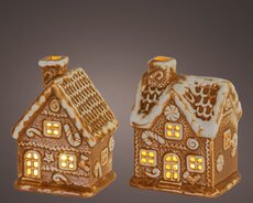 Micro LED huis dolomiet steady binnen, biscuit/kleur(en), L 9 cm x B 7,5 cm x H 11 cm, keuze uit 1 s