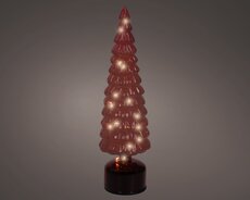 Micro LED rotating tree glas flashing effect binnen, rood/warm wit, Ø 11 cm x H 39 cm