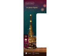 Micro LED tafelpiek glas continu licht binnen – bruin/warm wit – Ø 9 cm x H 23 cm - afbeelding 3