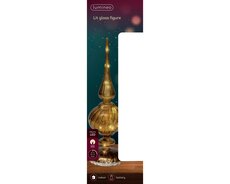 Micro LED tafelpiek glas continu licht binnen – bruin/warm wit – Ø 9 cm x H 30 cm - afbeelding 3