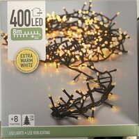 microcluster 400 led warm wit, groen draad, Led kerstverlichting - afbeelding 2