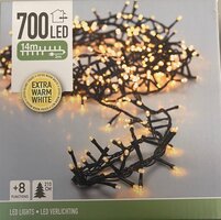 microcluster 700 led warm wit, groen draad, Led kerstverlichting - afbeelding 1