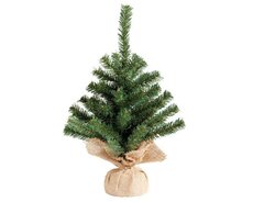 Mini kunstkerstboom jute zak H 45 cm groen - afbeelding 2