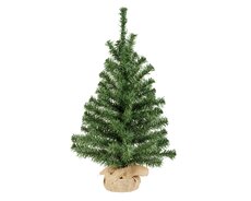 Mini kunstkerstboom jute zak H 60cm groen - afbeelding 3