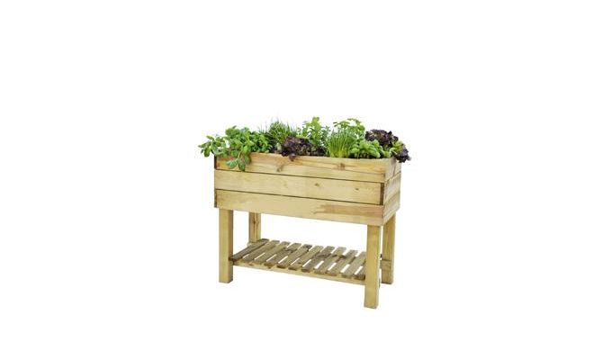 Minigarden robuust grenen 80 x 100 x 50 cm (HxBxD), groen geïmpregneerd. - afbeelding 1