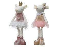 Muis polyester, H 37 cm, roze, per stuk