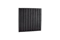 Naaldhout geschaafd plankenscherm 21-planks 15 mm, 180 x 180 cm, recht, geïmpregneerd en zwart gespo