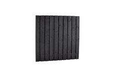 Naaldhout geschaafd plankenscherm 21-planks 15 mm, 180 x 180 cm, recht, geïmpregneerd en zwart gedom