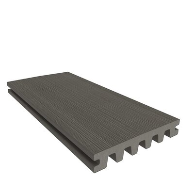 NewTechWood composiet co-extrusie enkelzijdig dekdeel houtstructuur 2,3 x 13,8 x 400 cm, Silver Gray