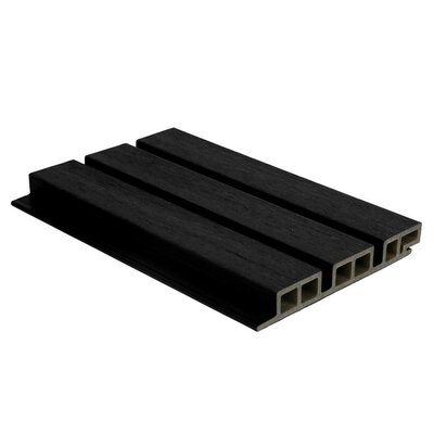 NewTechWood composiet co-extrusie wand bekleding castellation 50 profiel, 2,5 x 19,6 x 290 cm, Zwart