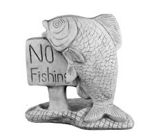 No fishing, beton, l 20 cm, b 12 cm, h 31 cm - afbeelding 1