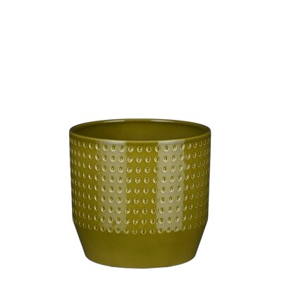 Nola pot rond groen relief - h16xd17,5cm