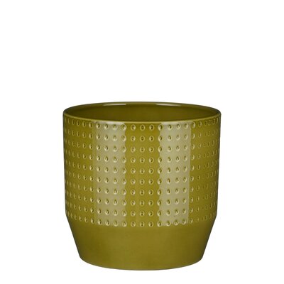 Nola pot rond groen relief - h18xd19,5cm