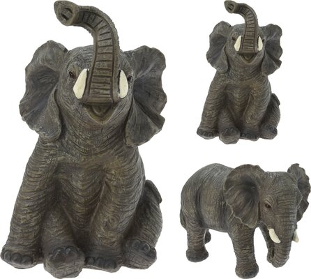 olifant beeld 15cm cement, per stuk