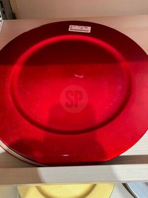 onderbord 33cm rood shiny - afbeelding 1