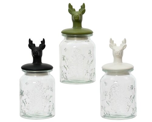 Opbergpot glas, D 10,8 cm, per stuk