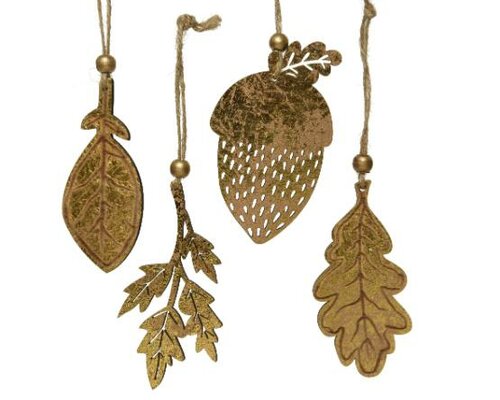 Ornament triplex, bos, H 11 cm, goud