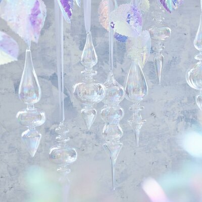 Ornament glas, D 6 cm, per stuk