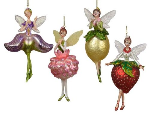 Ornament glas, Fee, L 10 cm, per stuk