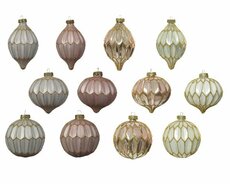Ornament glas, glitter, D 8cm, Per stuk - afbeelding 2