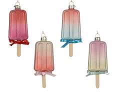 Ornament glas, ijsje, H 12 cm, per stuk